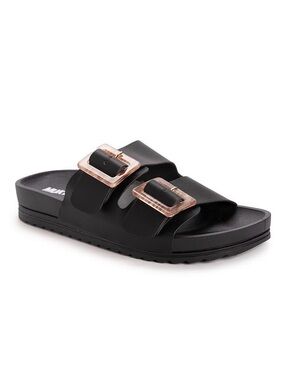 Muk Luks Grand Cayman Black Slide Sandals Size 7 Like New with Box